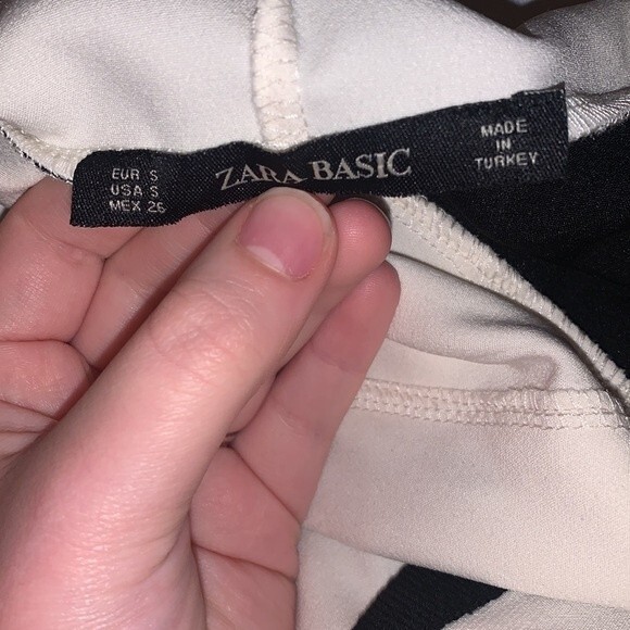 Women's Zara basic color blocked cropped hoodie casual streetwear fall - Picture 3 of 6